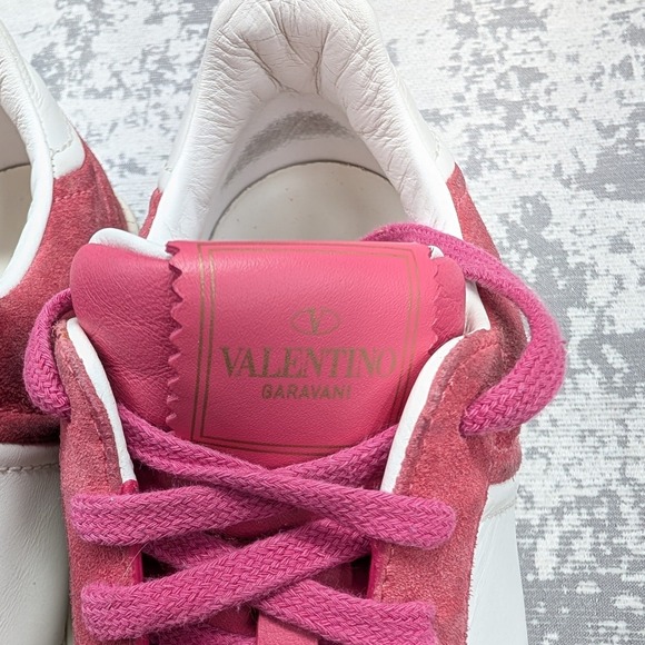 Valentino Garavani Fly Crew Suede Low Top Studded Sneakers Women Size 37 - Picture 8 of 16